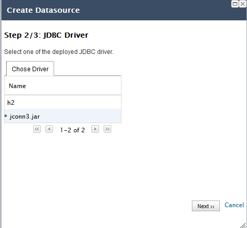 Specify JDBC driver