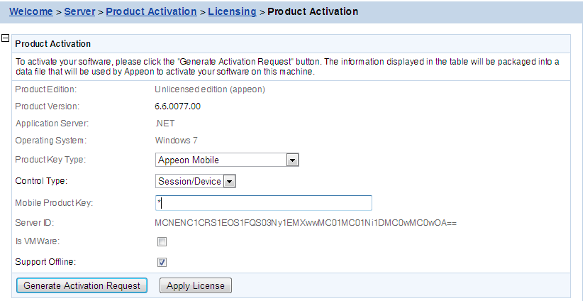 Product activation
